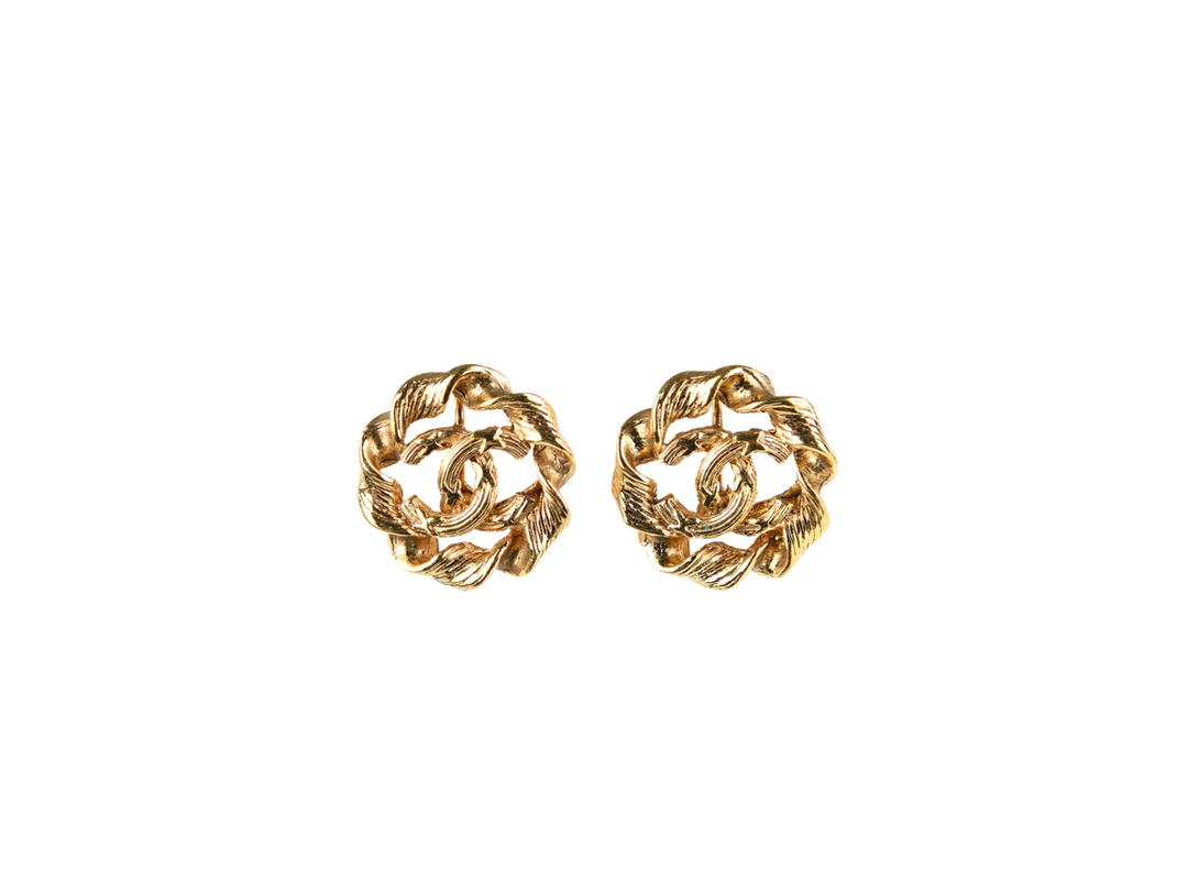 Chanel Chanel Vintage Earrings CC Logo Gold