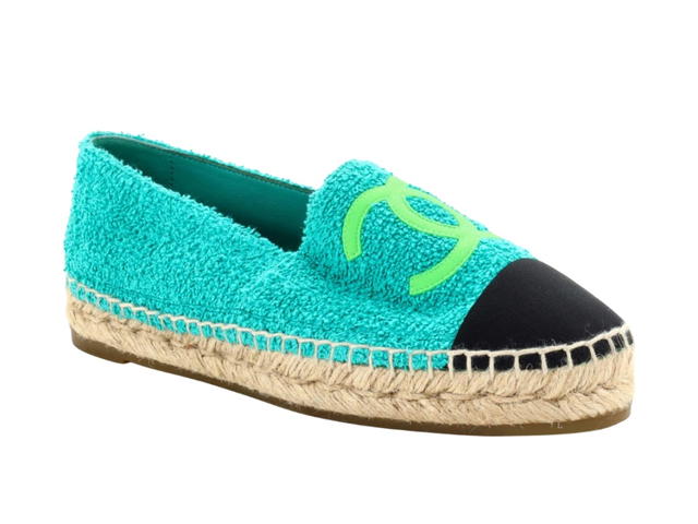 Chanel Chanel CC Cap Toe Espadrilles Terry Cloth Blue (Women's) - view 1