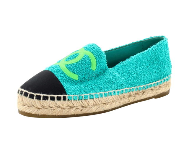 Chanel Chanel CC Cap Toe Espadrilles Terry Cloth Blue (Women's) - view 2