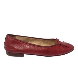 Buy Chanel CC Bow Cap Toe Flats Red at Sasom – Authentic and Ready to Ship