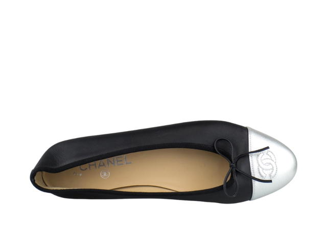 Chanel Chanel Leather Ballerina Flats Black Silver - view 4