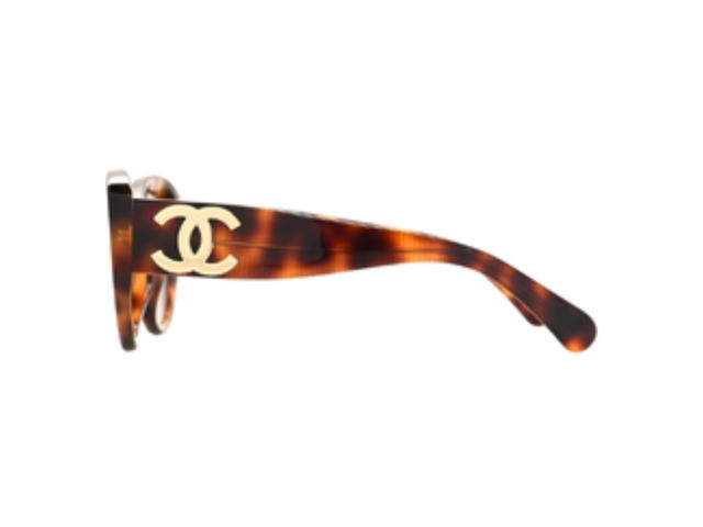 Chanel Chanel Large CC Sunglasses In Tortoise Butterfly Acetate With Brown Polarized Lenses - view 3