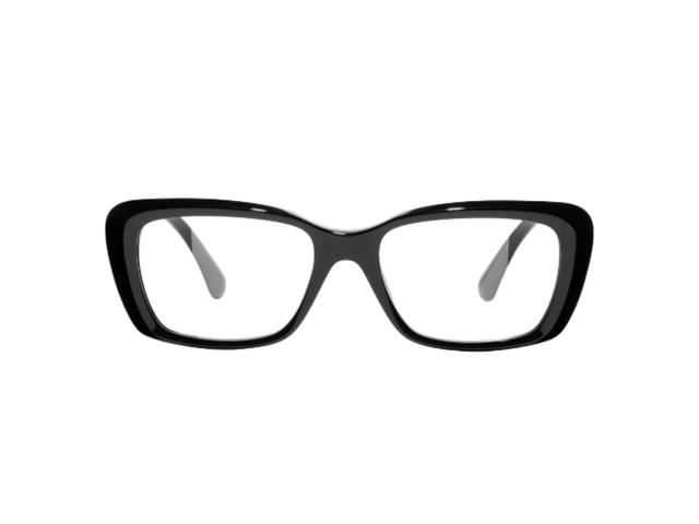 Chanel Chanel Rectangle Eyeglasses In Black Acetate With Clear Lens - view 2