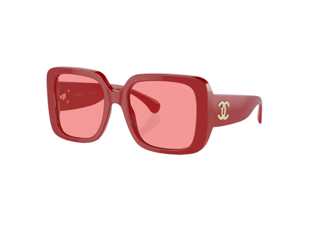 Chanel Chanel Sunglasses In Red Frame With Pink Lens