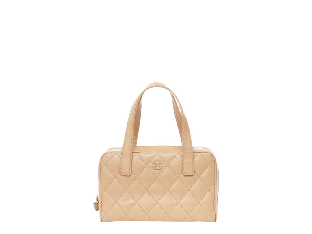 Chanel Chanel Bowling 11 In Beige Calf Leather With Gold Hardware