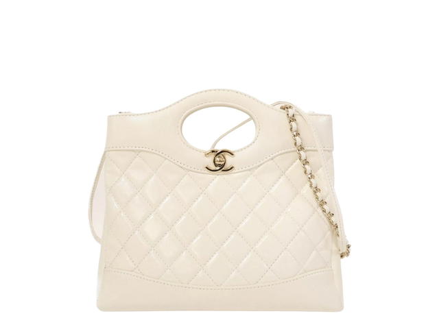 Chanel Chanel Chanel 31 In Calfskin Suede And Lambskin With Gold-Tone Metal Hardware White - view 1