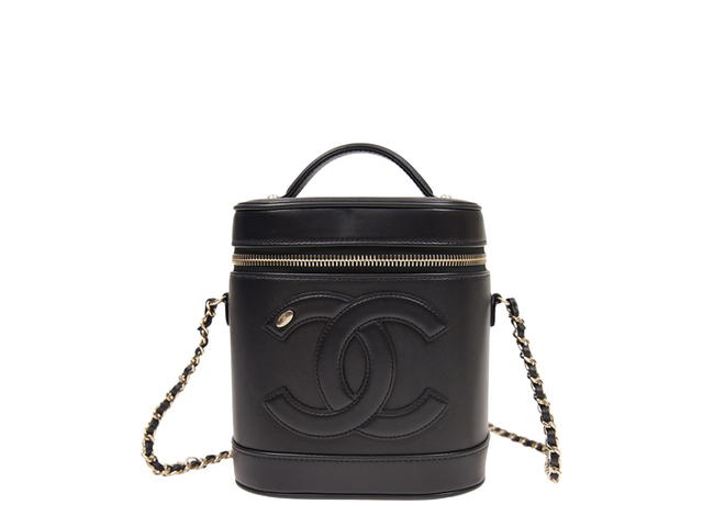 Chanel Chanel CC Mania Vanity Case In Black Leather With Gold-Tone Hardware - view 1