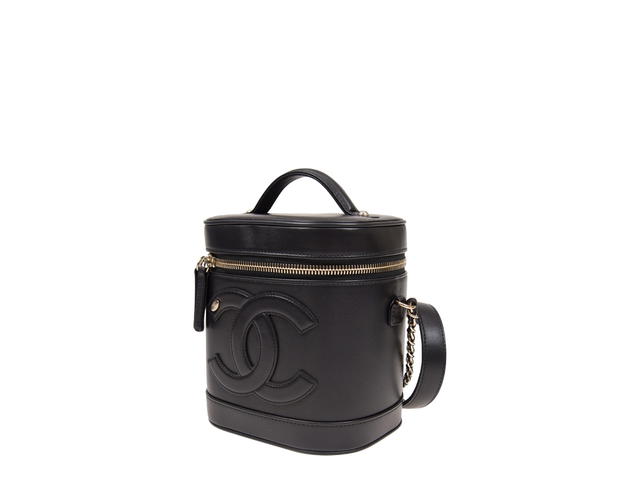 Chanel Chanel CC Mania Vanity Case In Black Leather With Gold-Tone Hardware - view 2