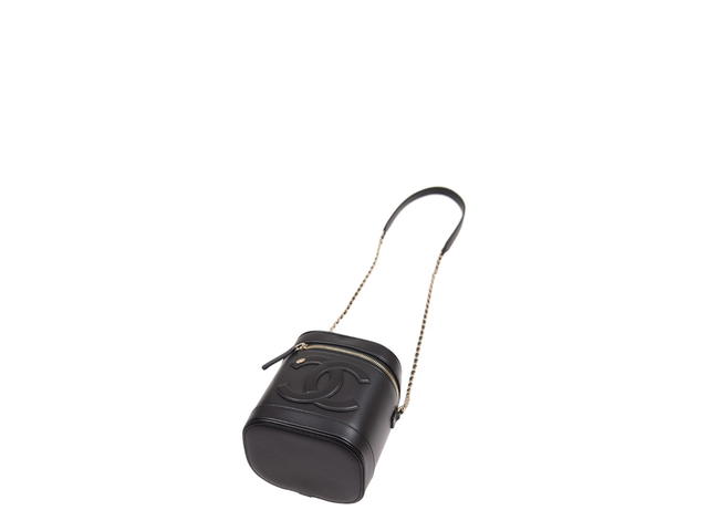 Chanel Chanel CC Mania Vanity Case In Black Leather With Gold-Tone Hardware - view 4