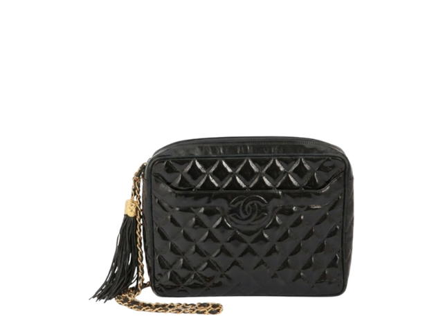Chanel Chanel Quilted Patent Leather Camera Handbag Black - view 1