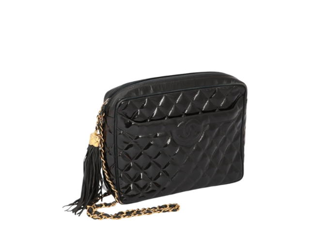 Chanel Chanel Quilted Patent Leather Camera Handbag Black - view 2