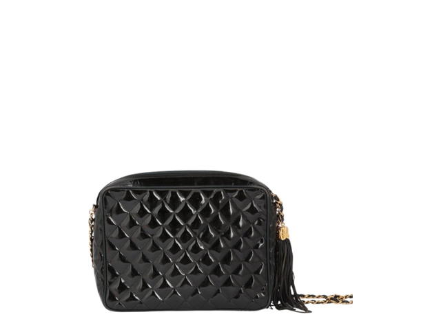 Chanel Chanel Quilted Patent Leather Camera Handbag Black - view 3
