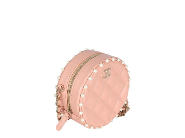 Chanel Chanel Round Clutch With Chain Pearl Pink - view 3