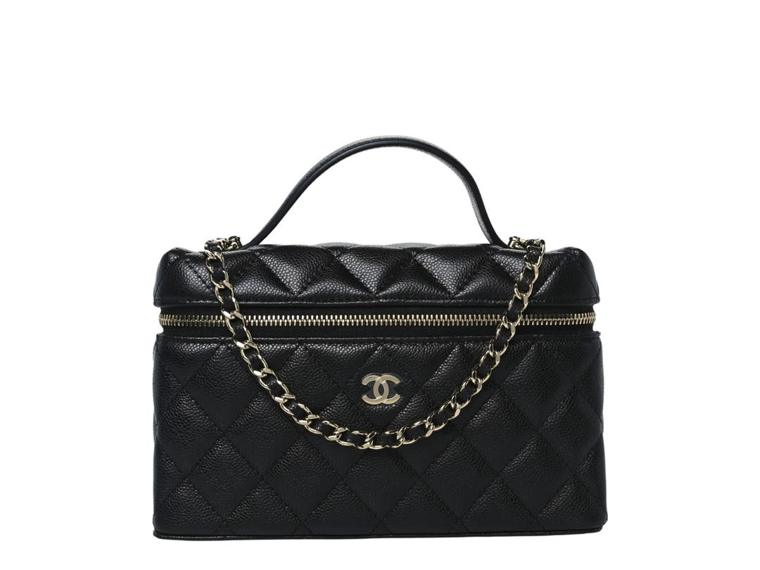Chanel Chanel Slim Vanity With Chain Top Handle Black