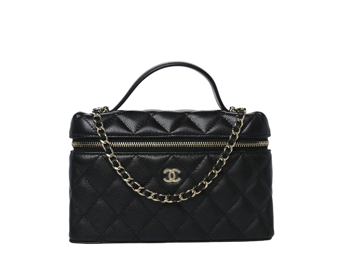 Chanel Chanel Slim Vanity With Chain Top Handle Black