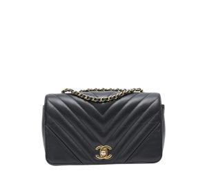 Buy Chanel Chevron Single Flap Handbag Dark Blue at Sasom – Authentic and Ready to Ship