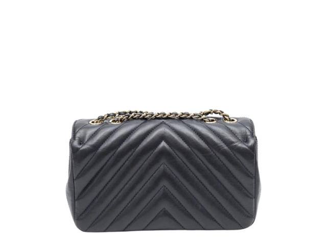 Chanel Chanel Chevron Single Flap Handbag Dark Blue - view 2
