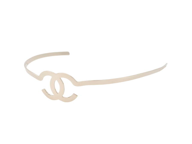 Chanel Chanel CC Logo Metal Hairband in Champagne Gold - view 1