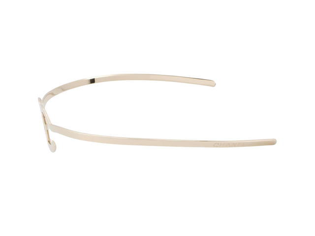 Chanel Chanel CC Logo Metal Hairband in Champagne Gold - view 3