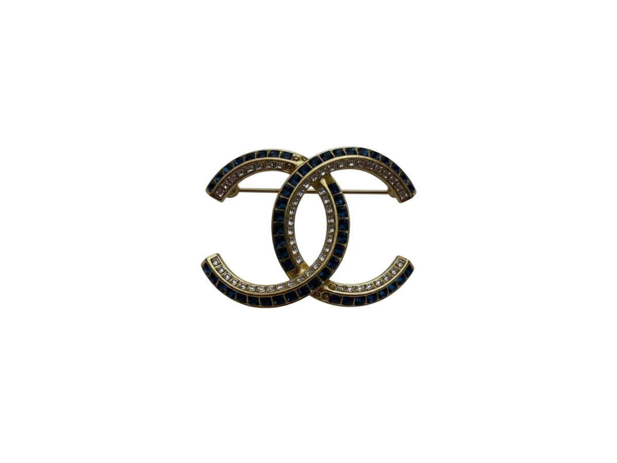 Chanel Chanel CC Brooch Gold Crystal
