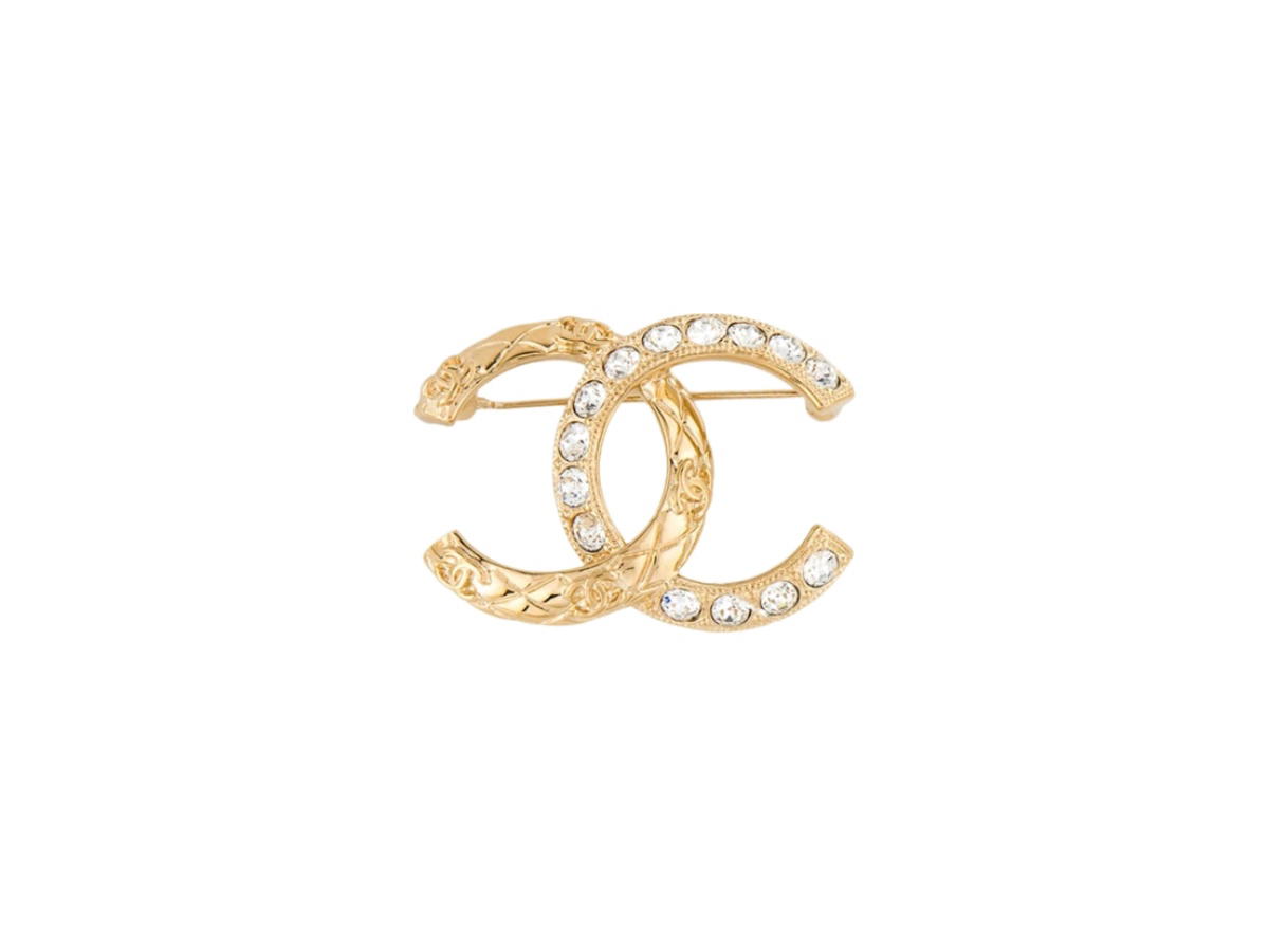 Chanel Chanel Strass CC Brooch Gold