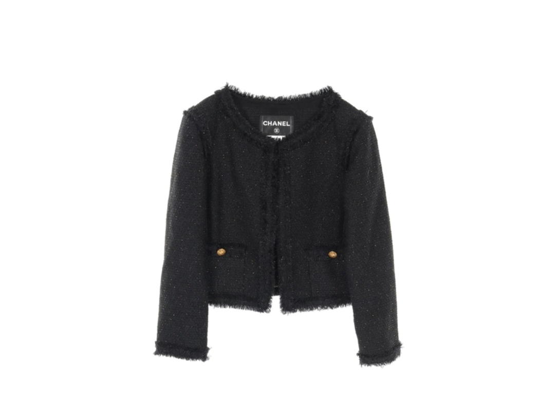 Chanel Chanel Coco Mark Collarless Jacket Black
