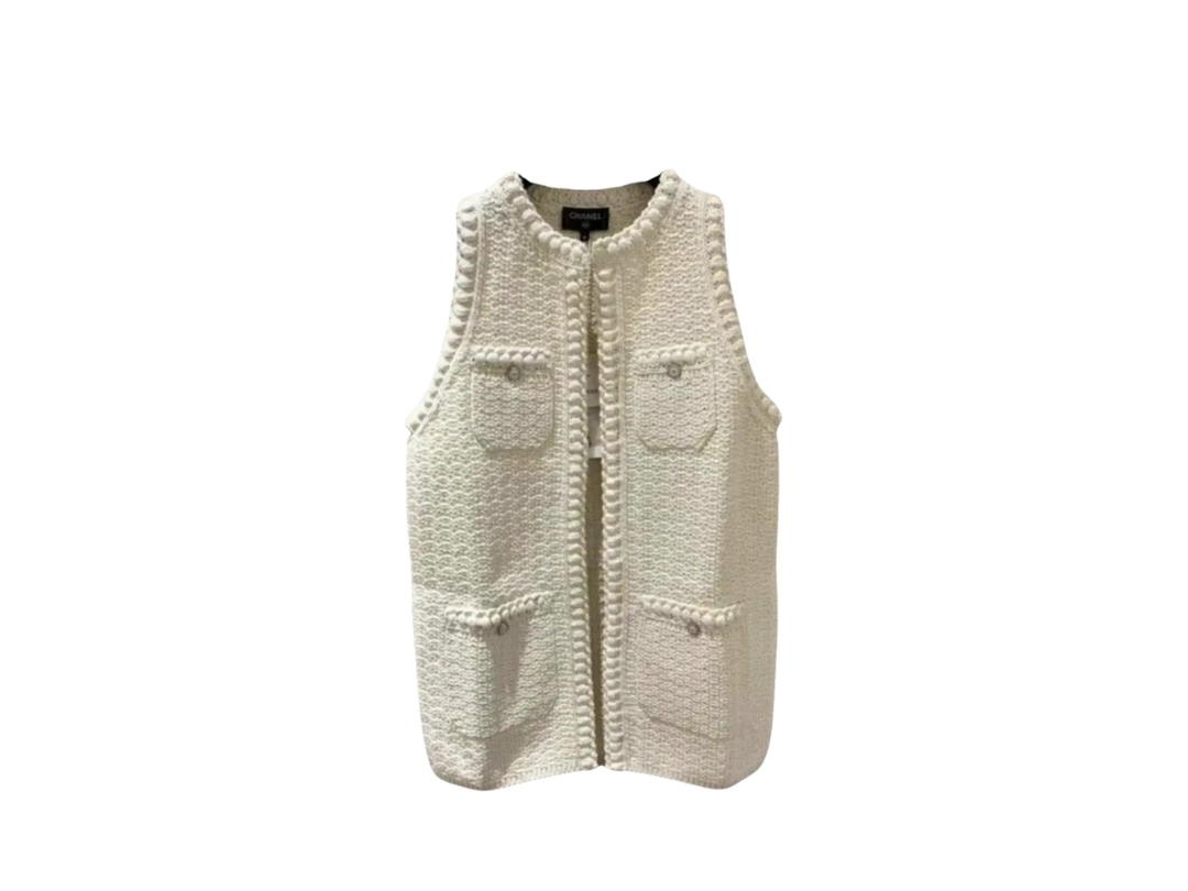 Chanel Chanel Vests Ecru (Women's)