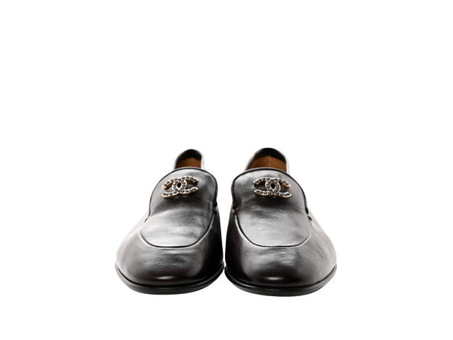 Chanel Chanel Cc Loafers Shiny Calfskin Dark Brown - view 4