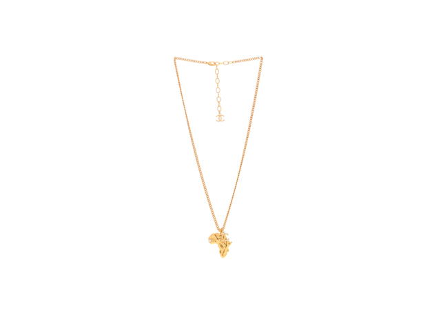 Chanel Chanel Crystal Pearl CC Africa Pendant Necklace Gold - view 2