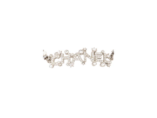 Chanel Chanel Necklace Pendant Choker CC In Silver Rhinestone Pearl With Silver Hardware - view 2