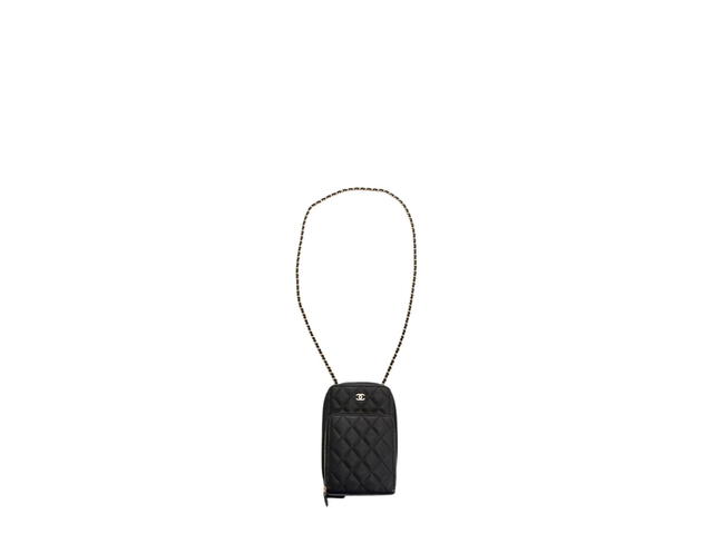 Chanel Chanel Phone Case In Caviar Leather With Gold Hardware Black - view 3
