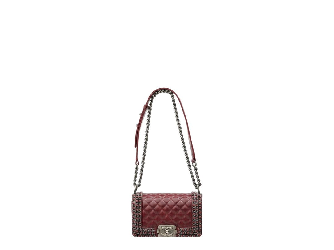 Chanel Chanel Boy Shoulder Bag Burgundy