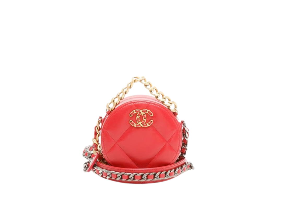 Chanel Chanel 19 Round Clutch With Chain Red