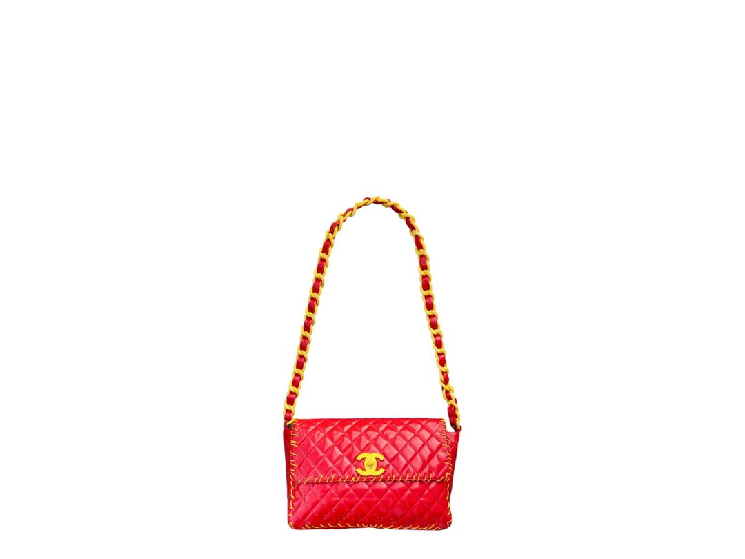 Chanel Chanel 1994 Vinyl Rare Maxi Flap Bag Red