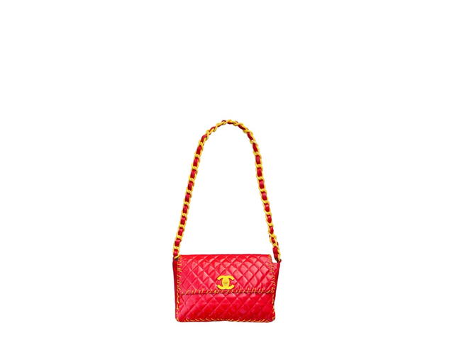 Chanel Chanel 1994 Vinyl Rare Maxi Flap Bag Red - view 1