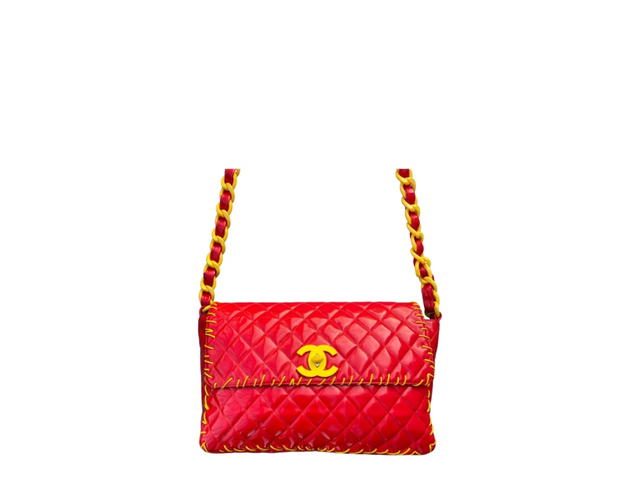 Chanel Chanel 1994 Vinyl Rare Maxi Flap Bag Red - view 2