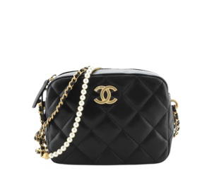 Buy Chanel Adjustable Chain Camera Bag Quilted Lambskin with Pearls Small Black at Sasom – Authentic and Ready to Ship