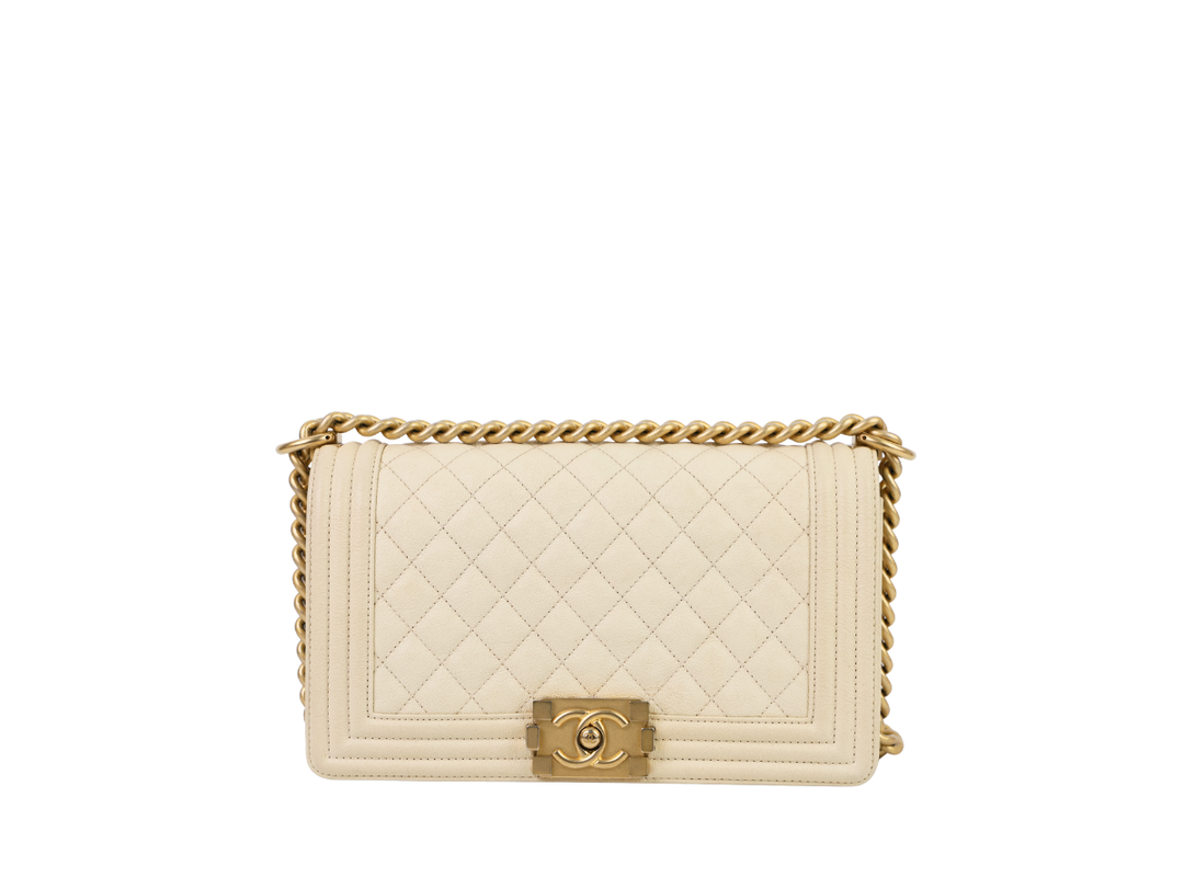 Chanel Chanel Boy 10 White Beige