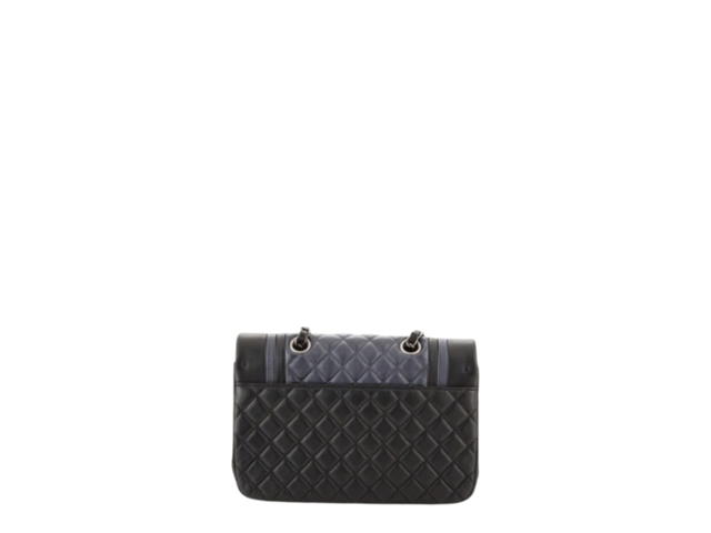 Chanel Chanel Bicolor CC Flap Bag Medium In Black Calfskin With Aged Gold Hardware - view 2