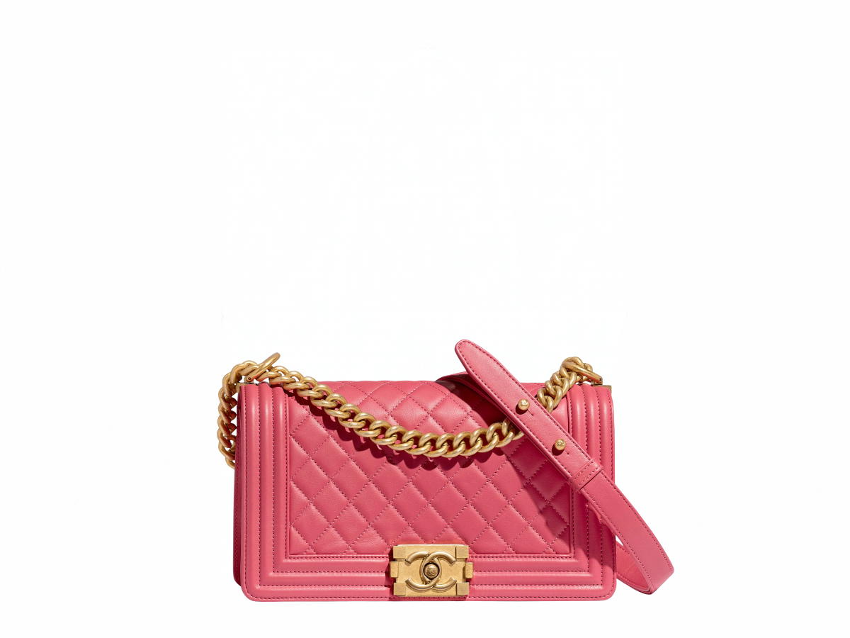 Buy Chanel Boy Chain Shoulder Bag Calfskin Pink at Sasom – Authentic and Ready to Ship