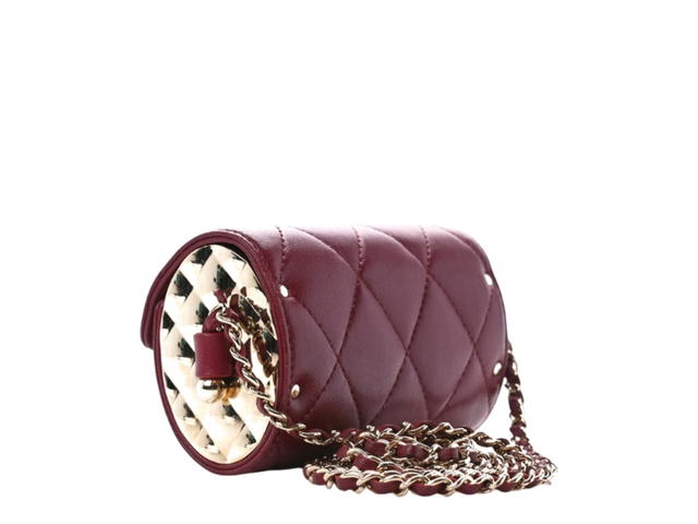 Chanel Chanel Box Of Secrets Card Holder With Chain Burgundy - view 2