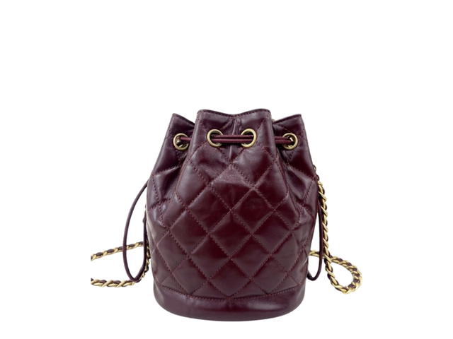 Chanel Chanel CC Drawstring Bucket Bag Burgundy - view 2
