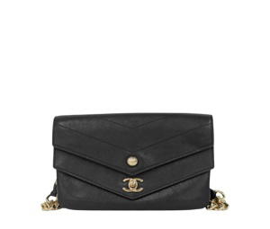 Chanel Chanel Chevron Double Flap Crossbody Bag Black