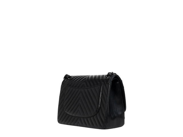Chanel Chanel Classic Double Flap Lambskin Jumbo In Black Hardware With Black - view 2