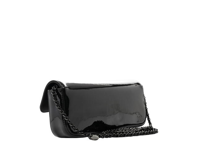 Chanel Chanel Camellia E/W Flap In Black Patent Calfskin With Black Metal Hardware So Black - view 3