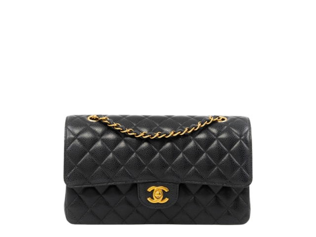 Chanel Chanel Classic Medium Double Flap Bag In Black Caviar Quilted With Gold Hardware - view 1