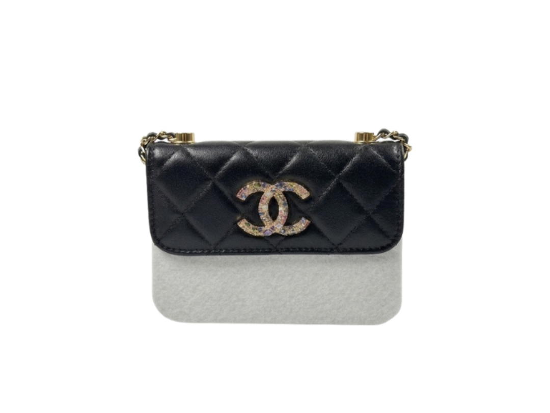 Chanel Chanel Card On Chain Black White