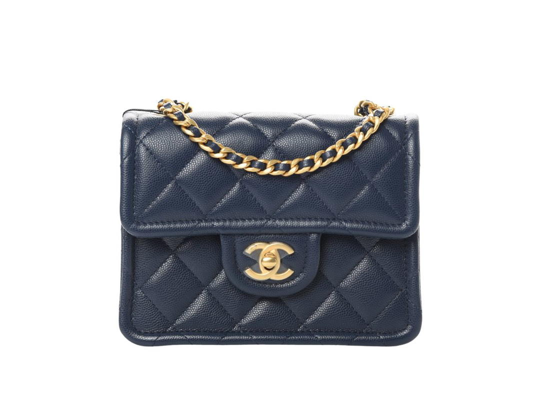 Chanel Chanel Classic Flap Bag Navy Blue Blue