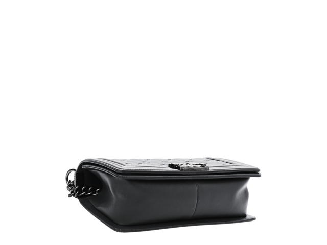 Chanel Chanel Double Stitch Medium Boy Flap In Calfskin With Silver Metal Hardware Black - view 3