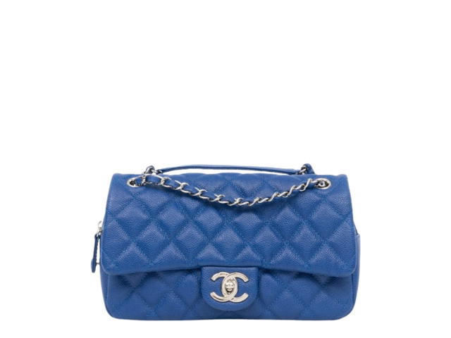 Chanel Chanel Easy Flap In Blue Caviar With Silver Hardware Blue - view 1